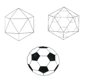 Fotballmønsteret: et avkortet ikosaeder.